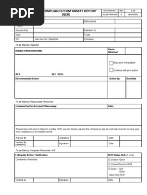 054 Non Compliance Report-ncr