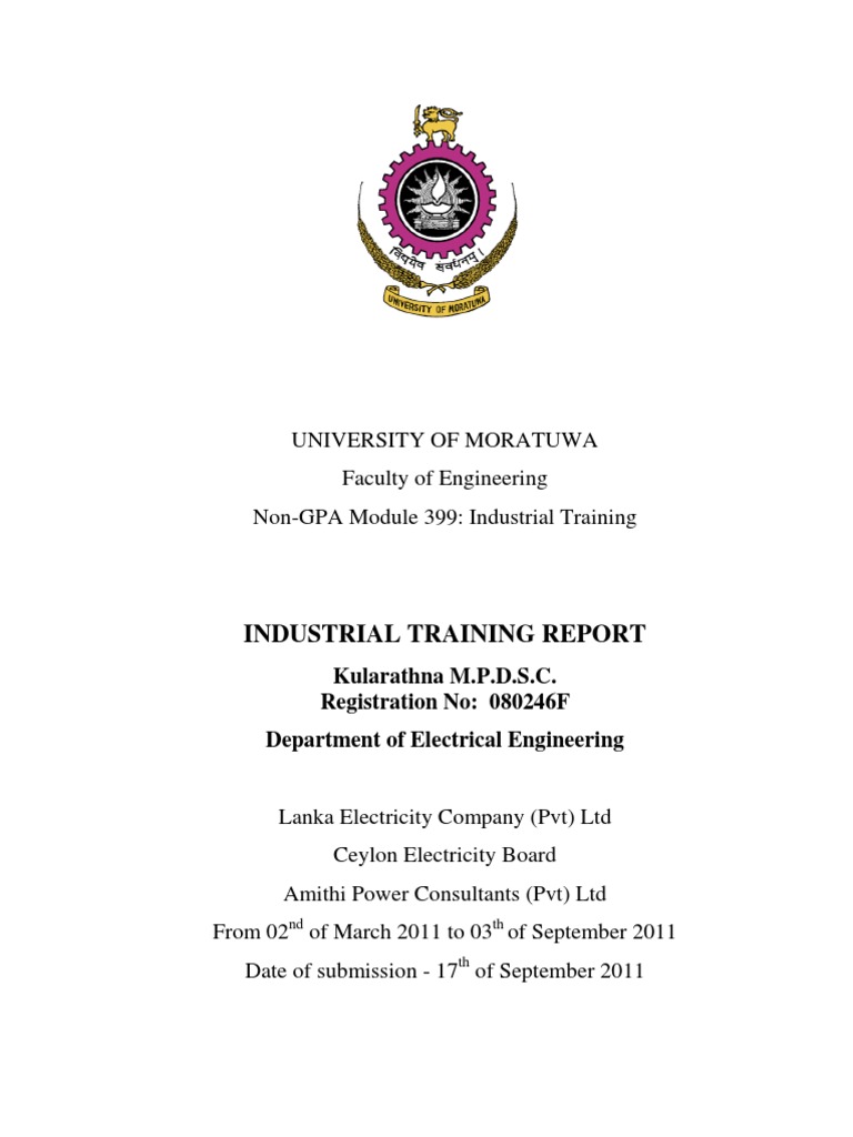 Industrial Training Report: Electrical Engineering | PDF | Electric ...