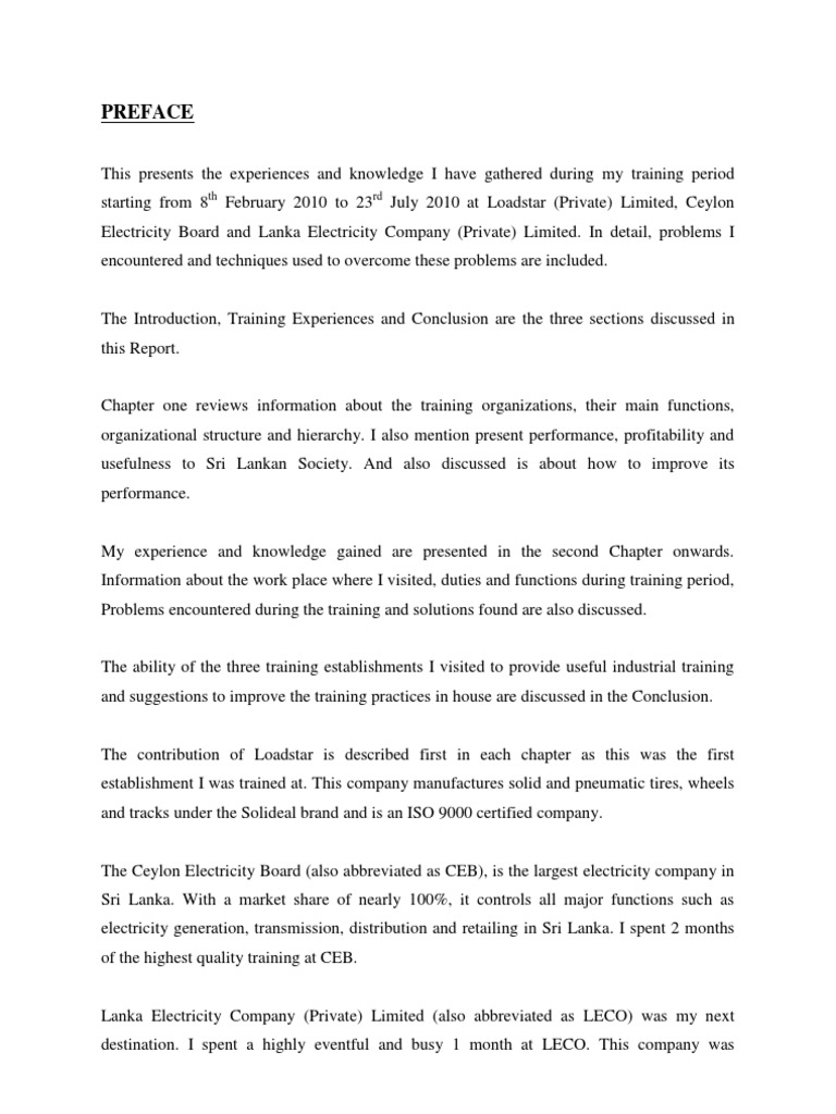 Industrial Training ReportContents PDF Electrical Substation Power Station