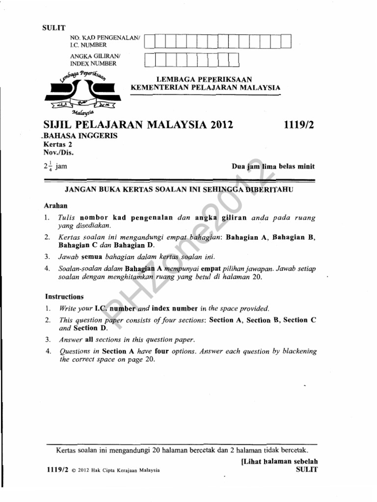 Soalan Spm 2019 Biologi Kertas 2 - Rumah Sel