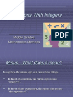 Operations With Integers: - Middle Grades Mathematics Methods