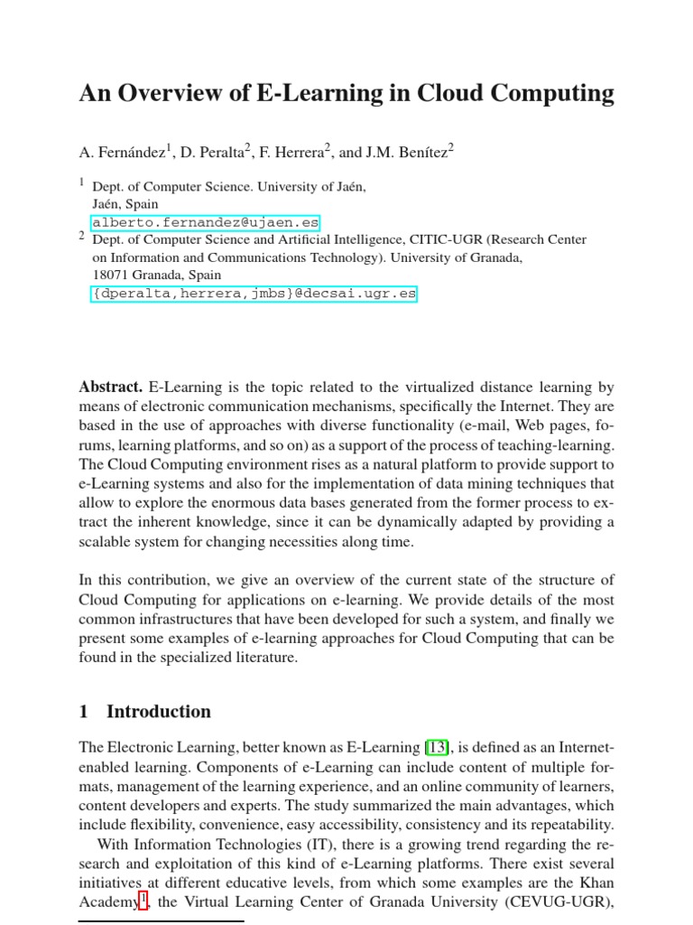E-Learning Solutions via Cloud Computing | PDF | Computers