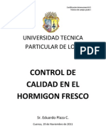 Universidad Tecnica Particular de Loja - Informe Hormigon Fresco