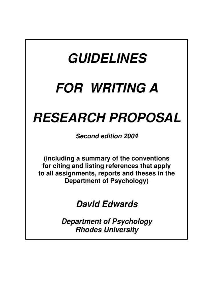 the guidelines of research proposal