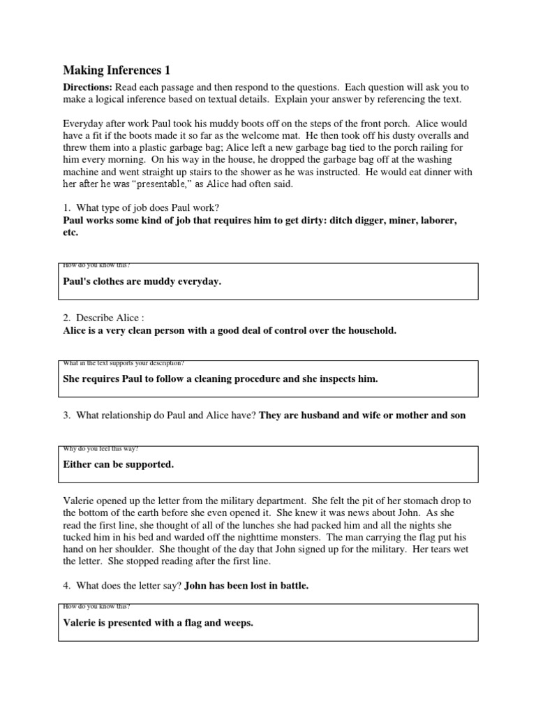 Free Worksheet Inferences Worksheet 1 making inferences 1 animorphs inference