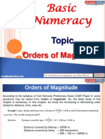 Basic Numeracy Order of Magnitude