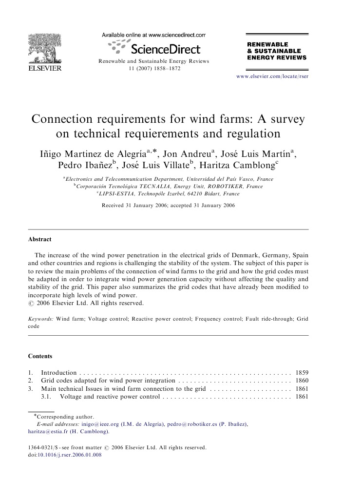 Connection | PDF | Wind Power | Electrical Grid