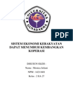 Tulisan Ekonomi Koperasi "SISTEM EKONOMI KERAKYATAN DAPAT MENUMBUH KEMBANGKAN KOPERASI"