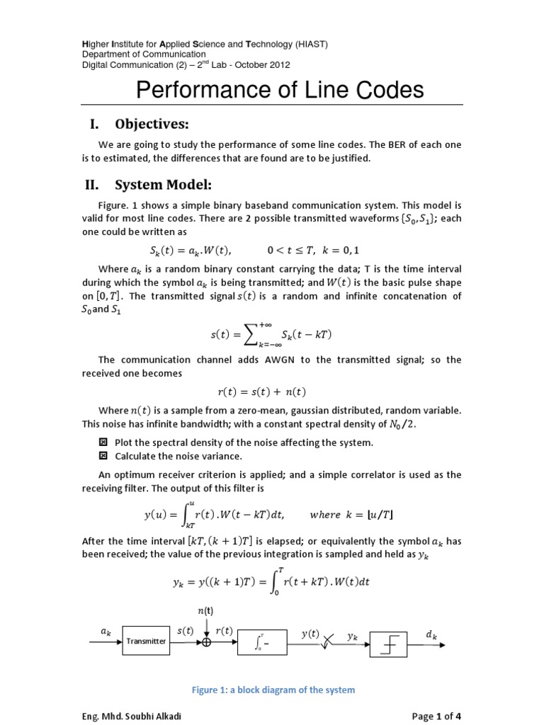 Line Code Performance Analysis | PDF | Data Transmission | Signal ...