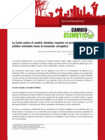 La lucha contra el cambio climático requiere un presupuesto público orientado hacia la transición energética