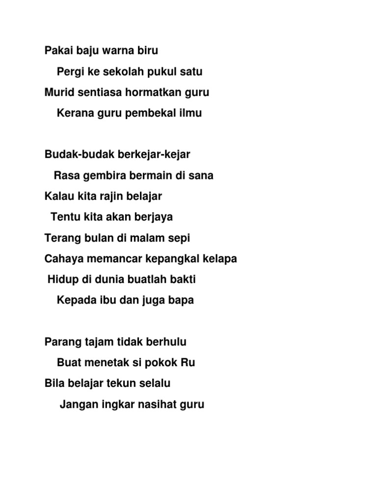 Pantun Nasihat 4 Kerat Tahun 5