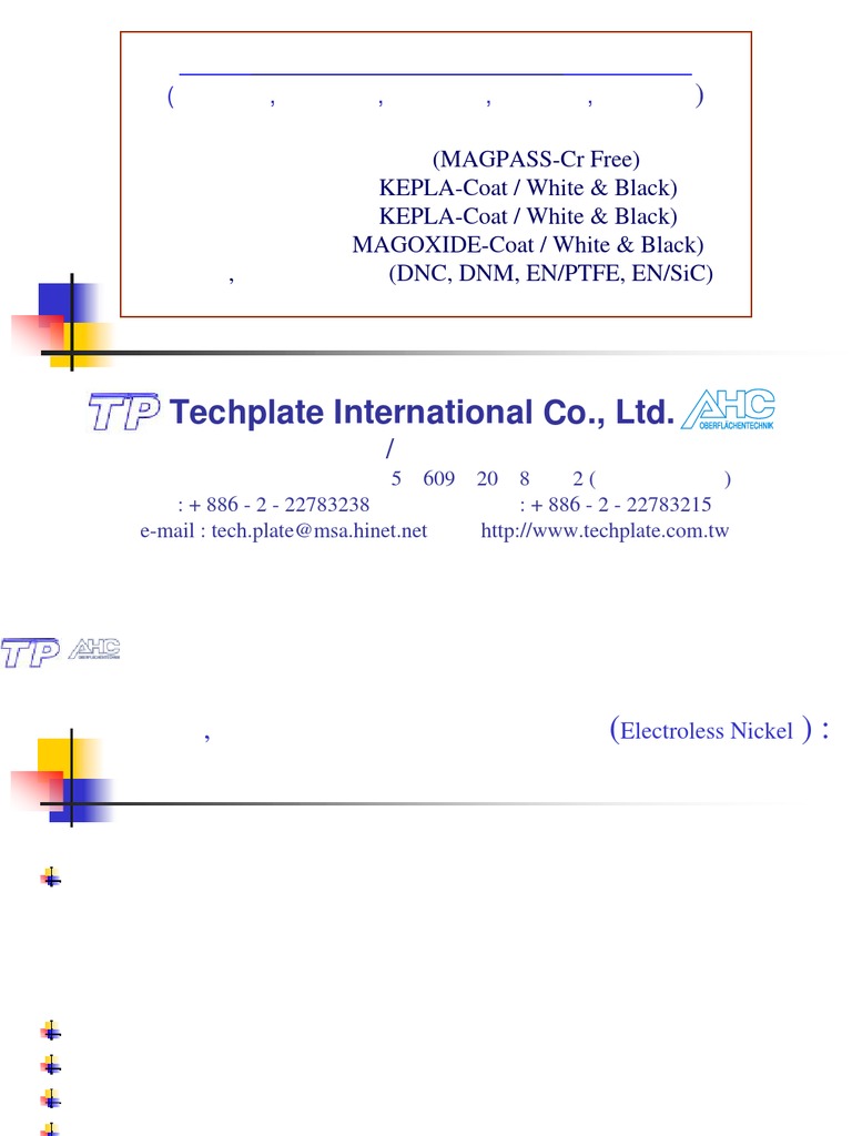 Techplate International Co., LTD | PDF
