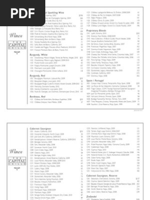 Capital Grille Wine List PDF Napa Valley Ava Alcoholic Drinks