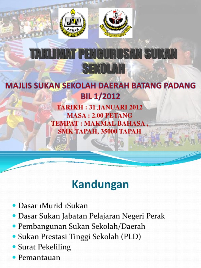 Taklimat Pengurusan Sukan Di Sekolah Pdf