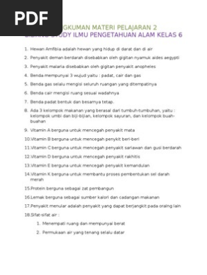 Rangkuman Materi Pelajaran 2 Ipa