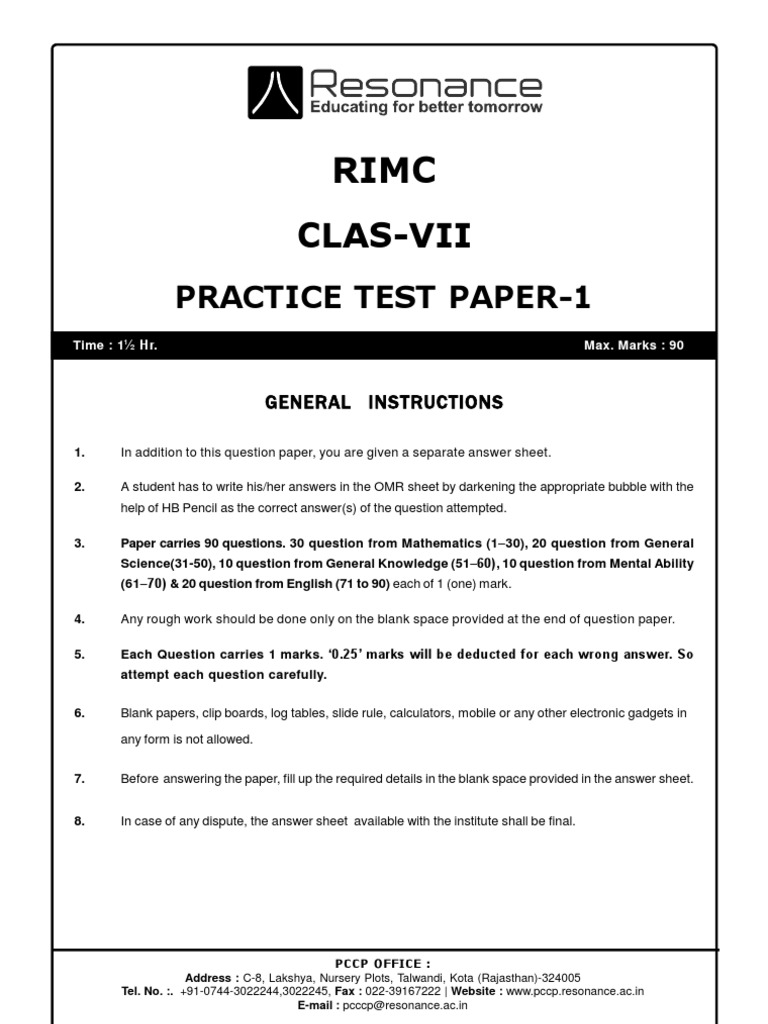Class VII Practice Test Paper 1 | PDF | Nature