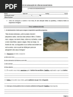 Teste 1- 5º ano- Biosfera, forma e revestimento dos animais (NEE)