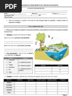Teste 1- 2011/2012 (Biosfera; revestimento e forma dos animais)- 5º ano