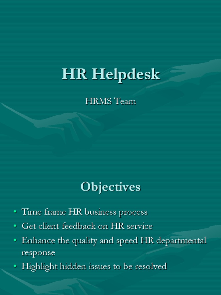 Hr Helpdesk Help Desk Client Computing