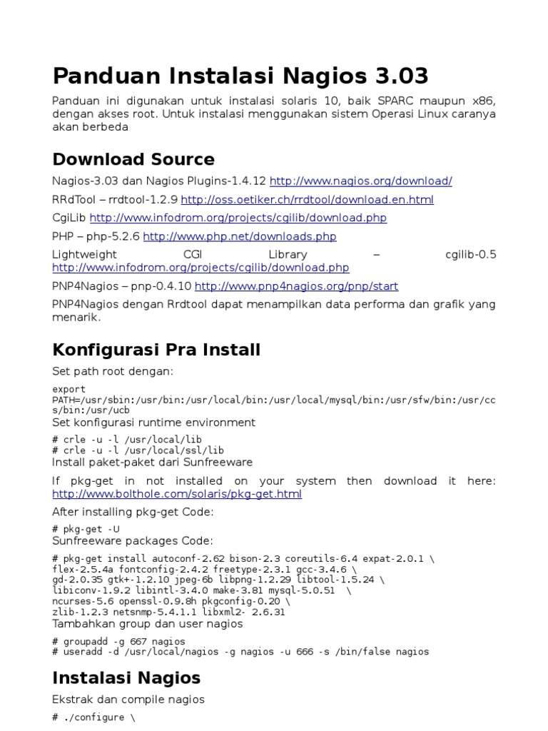 Instalasi Panduan Nagios 3.03 | PDF | Php | World Wide Web