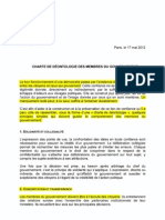 206 charte déontologie gouvernement 17 mai 2012