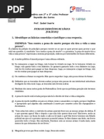Exercício sobre Falácias