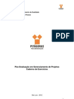 Caderno de Exercícios Gestão Da Qualidade em Projetos