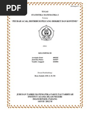 26++ Contoh Soal Peluang Acak Diskrit - Kumpulan Contoh Soal