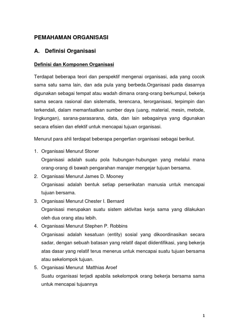 Definisi Organisasi