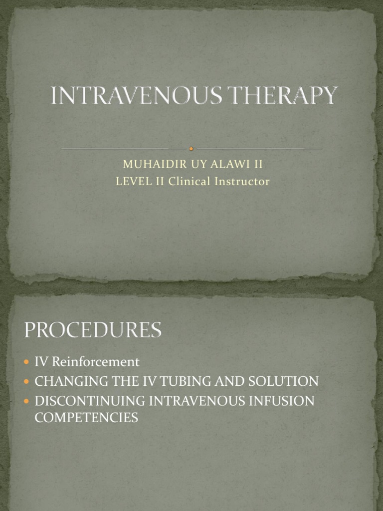 Intravenous Therapy | PDF | Intravenous Therapy | Clinical Medicine
