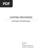 Download Advantages and Disadvantages of Different Casting Processes by TahaMustahsan SN112847186 doc pdf