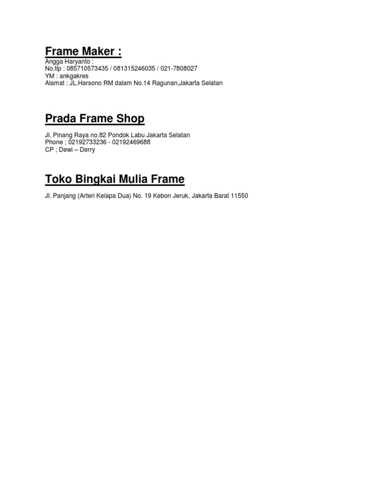 Toko Frame | PDF
