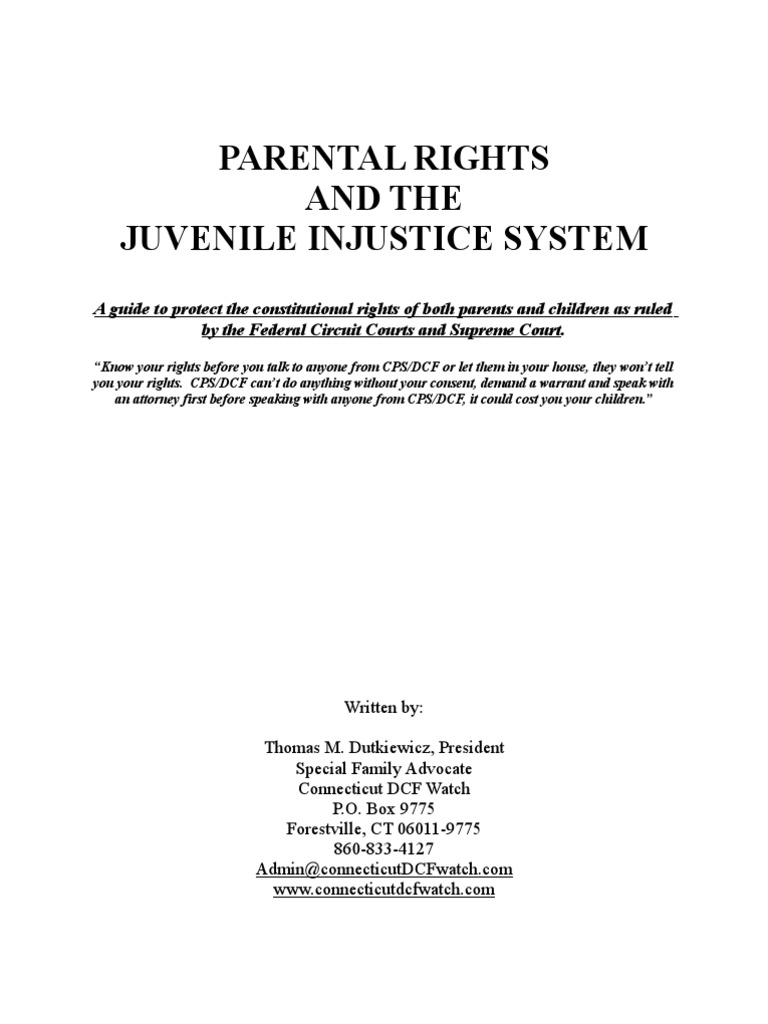 DCF Free Handbook For Parents Rights | PDF | Child Protective Services ...