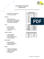 SAT / ACT Grammar Checklist