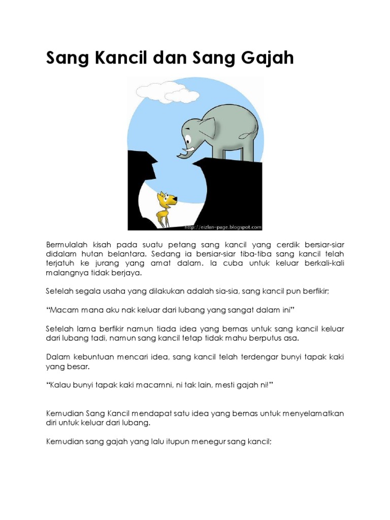 Sang Kancil Dan Sang Gajah Pdf