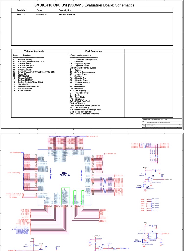 S3C6410 CPU Board Schematics | PDF | Electrical Engineering | Computer ...