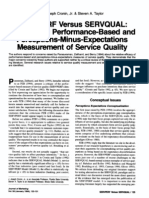 Measuring Service Quality - SERVPERF vs SERVQUAL