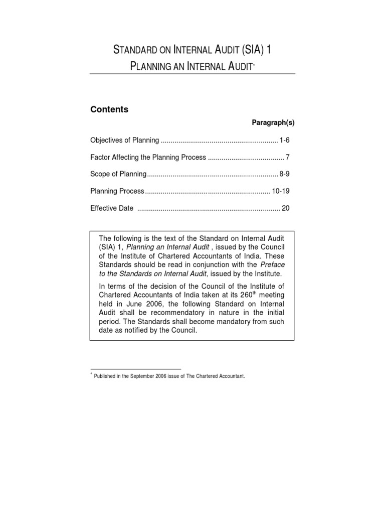 Internal Audit Planning Standards Guide | PDF