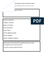 Biological Classification Mask Information Sheetmariyasloth