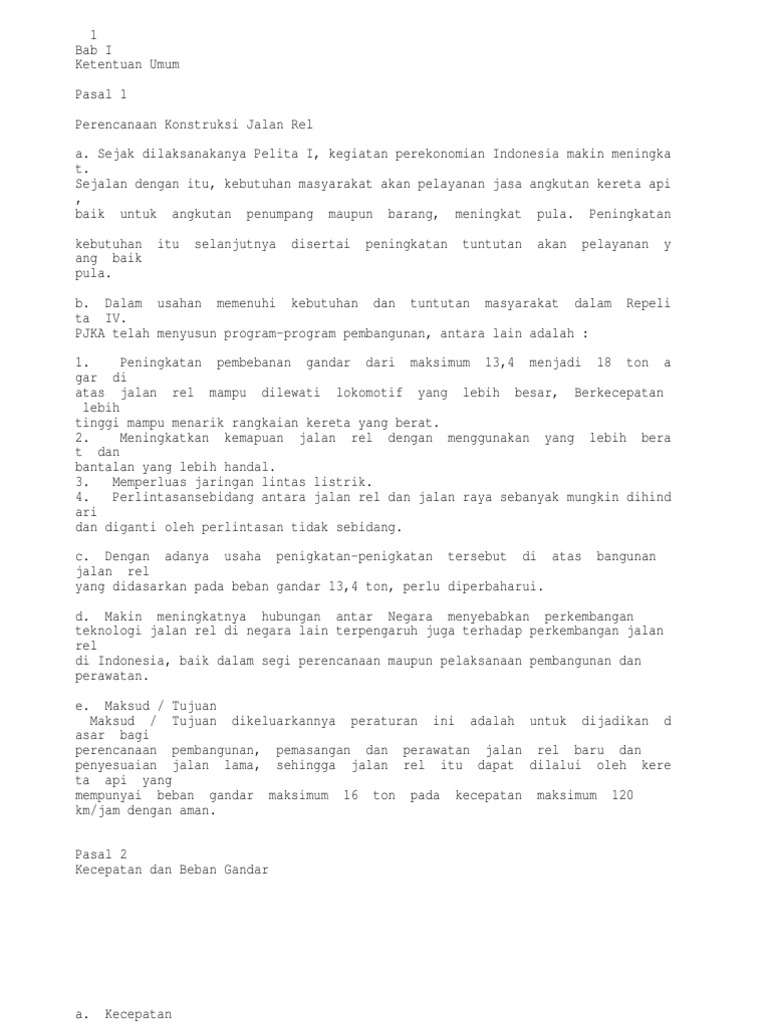 Penjelasan Peraturan Perencanaan Konstruksi Jalan Rel Pdf