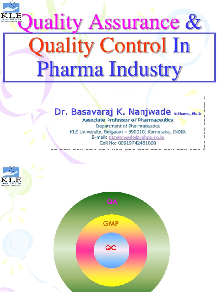 Quality Assurance Control in Pharma Industry Quality Assurance