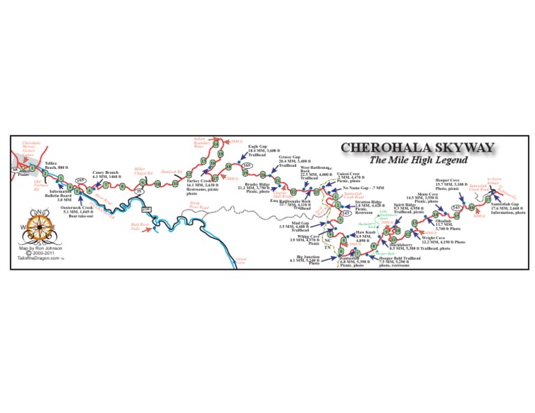 Map Of Cherohala Skyway