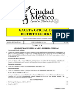 Gaceta Oficial Del Distrito Federal: Í N D I C E Administración Pública Del Distrito Federal