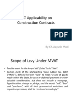 VAT Applicability on Construction Contracts in Maharashtra