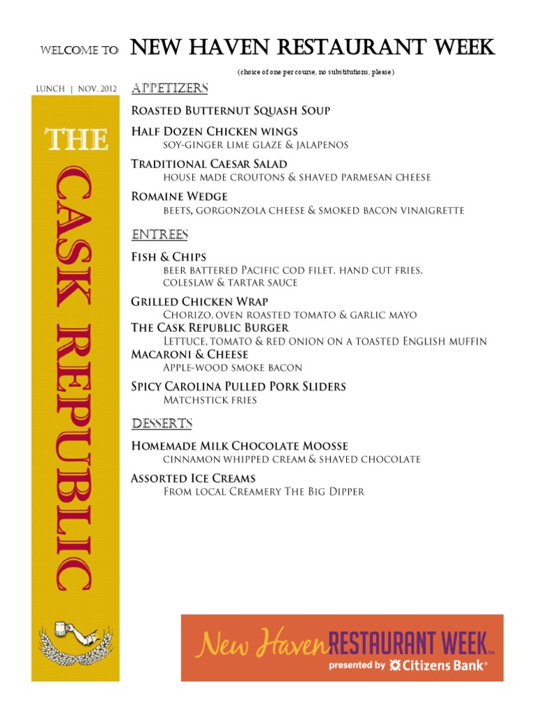 New Haven Restaurant Week Appetizers PDF
