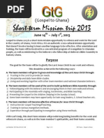 Ghana 2013 Mission trip info Pack