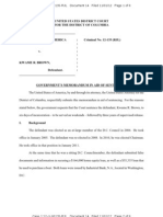 Federal Prosecutors' Sentencing Memo in Case of Kwame R. Brown, Former D.C. Council Chairman