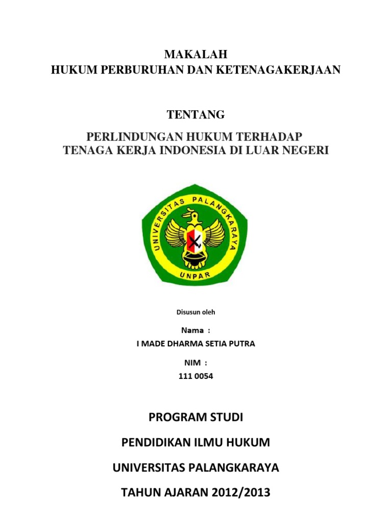 Makalah Hukum Perburuhan Dan Ketenagakerjaan
