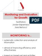 Monitoring and evaluation for growth