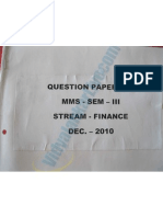 MMS Sem3(Finance) Dec 2010 Question Paper